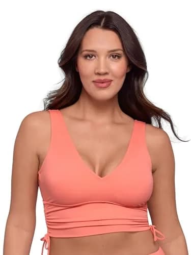 S3 Swim Women's Supportive Cinch Shirred Tie Side Bikini Top Watermelon Large | Adjustable Support & Sculpting Fit thumbnail 1