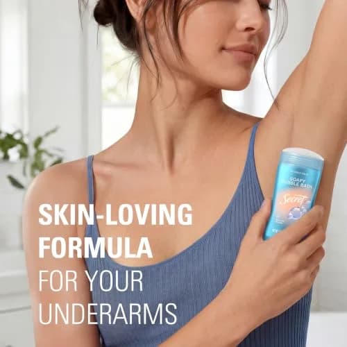Secret Fresh Antiperspirant Deodorant for Women, Soapy Bubble Bath Scent, 72hr Protection, 77g (2.6 oz) thumbnail 7