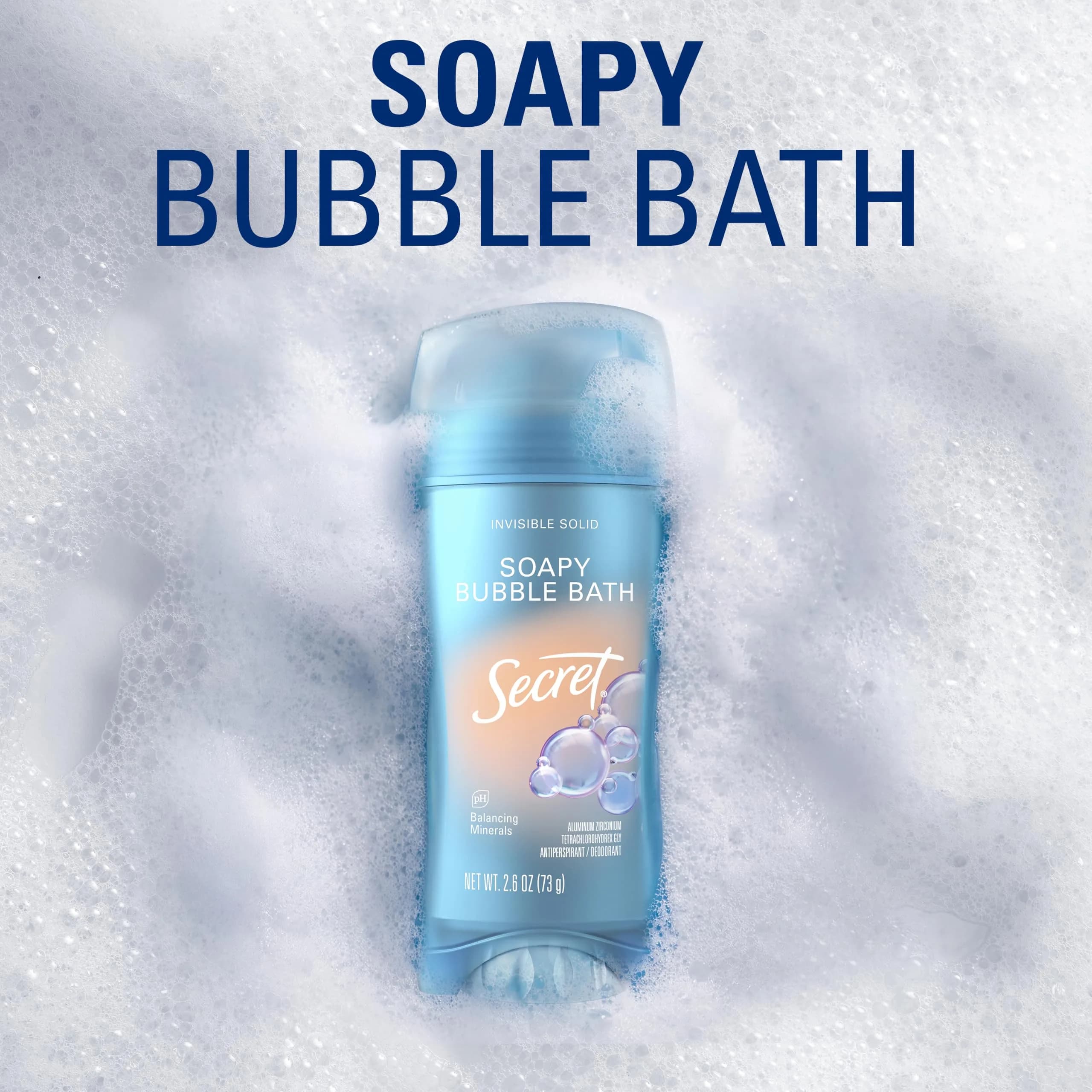 Secret Fresh Antiperspirant Deodorant for Women, Soapy Bubble Bath Scent, 72hr Protection, 77g (2.6 oz) - view 8