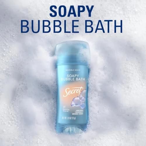 Secret Fresh Antiperspirant Deodorant for Women, Soapy Bubble Bath Scent, 72hr Protection, 77g (2.6 oz) thumbnail 8