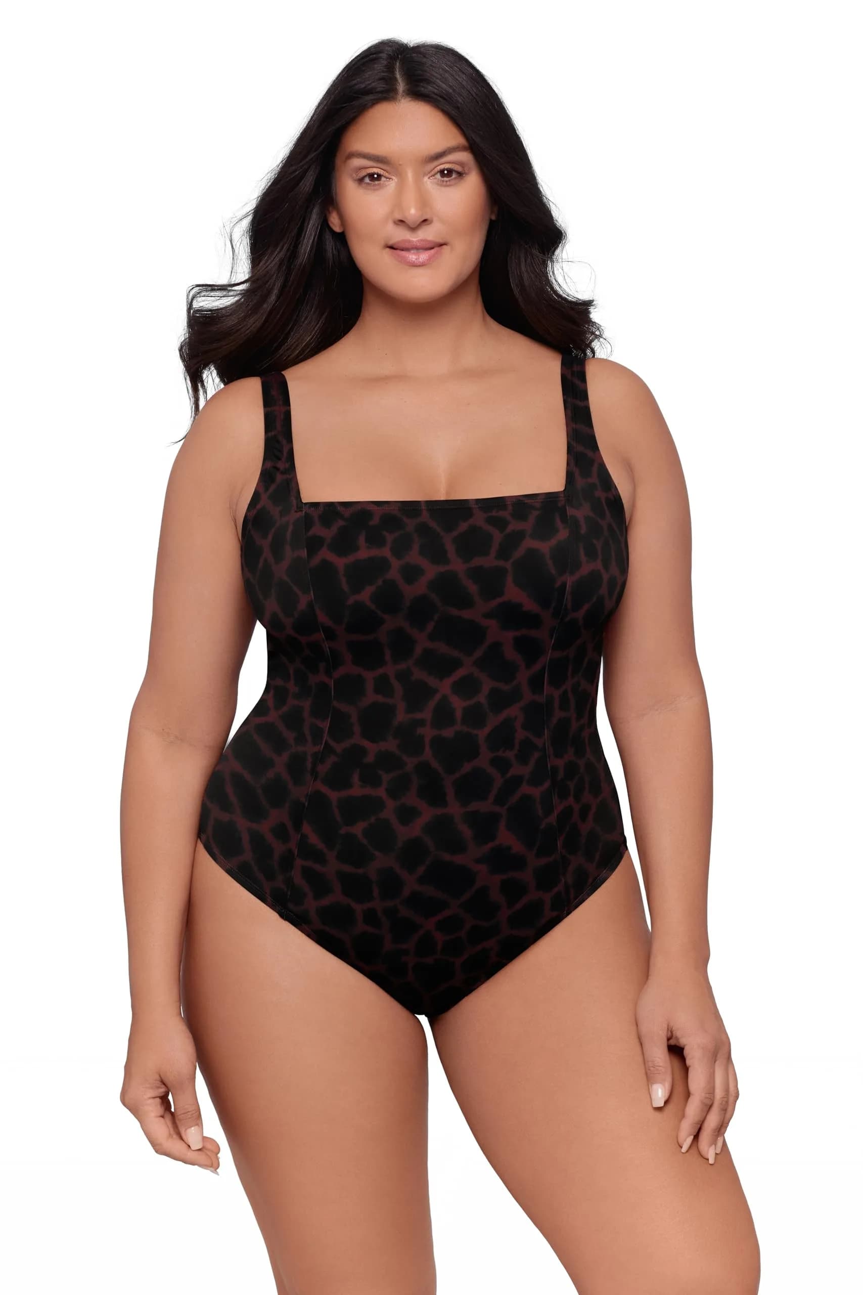 S3 Swim Women's Sculpting Square Neck Lace Back One Piece Swimsuit | Supportive Fit & Flattering Design