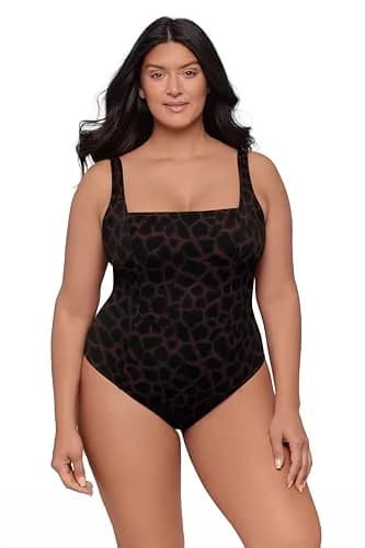 S3 Swim Women's Sculpting Square Neck Lace Back One Piece Swimsuit | Supportive Fit & Flattering Design thumbnail 1