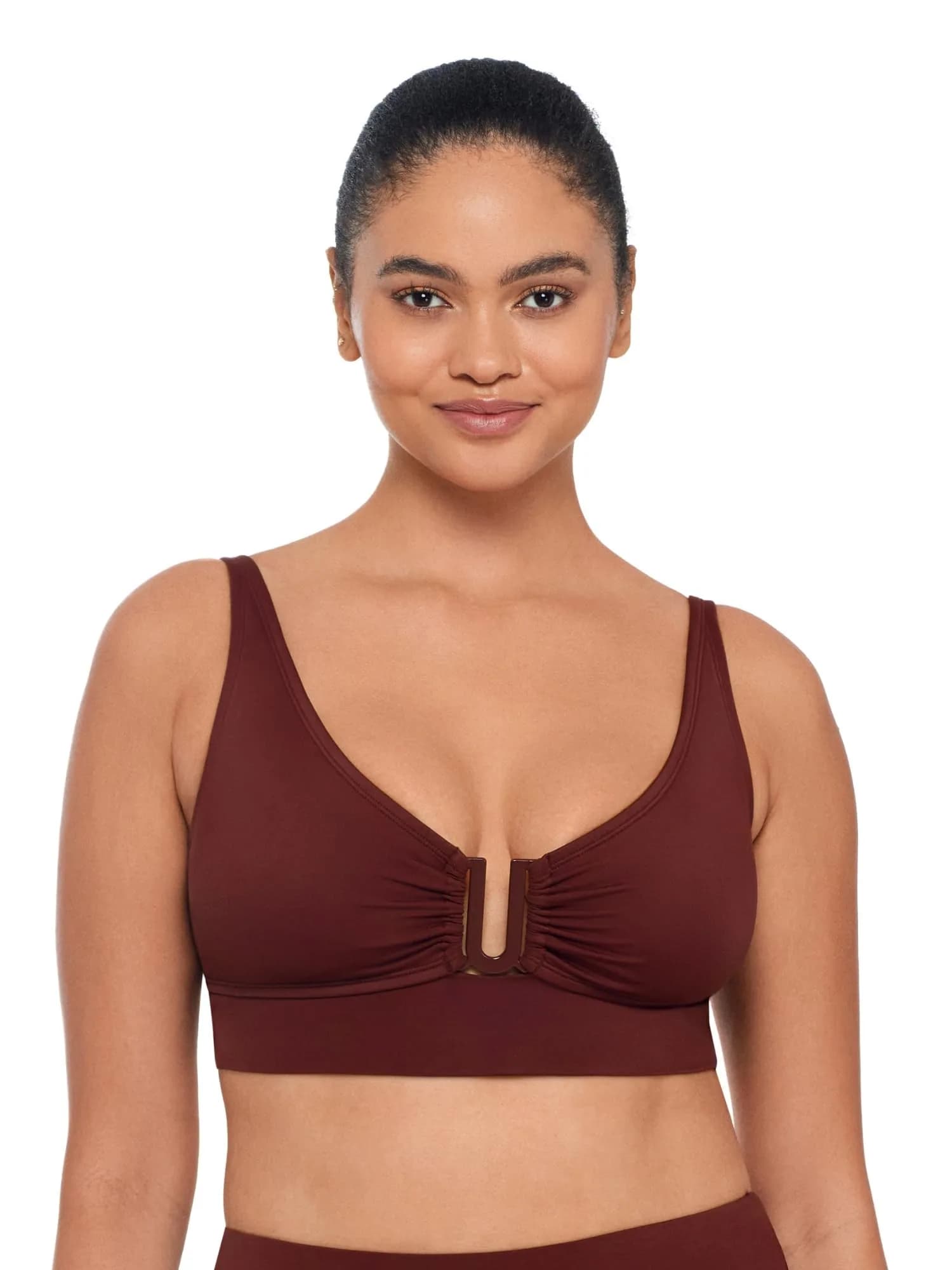 S3 Swim Supportive Banded U-Wire Midkini Top, Sangria | Comfortable, Supportive & Secure Fit — Sangria