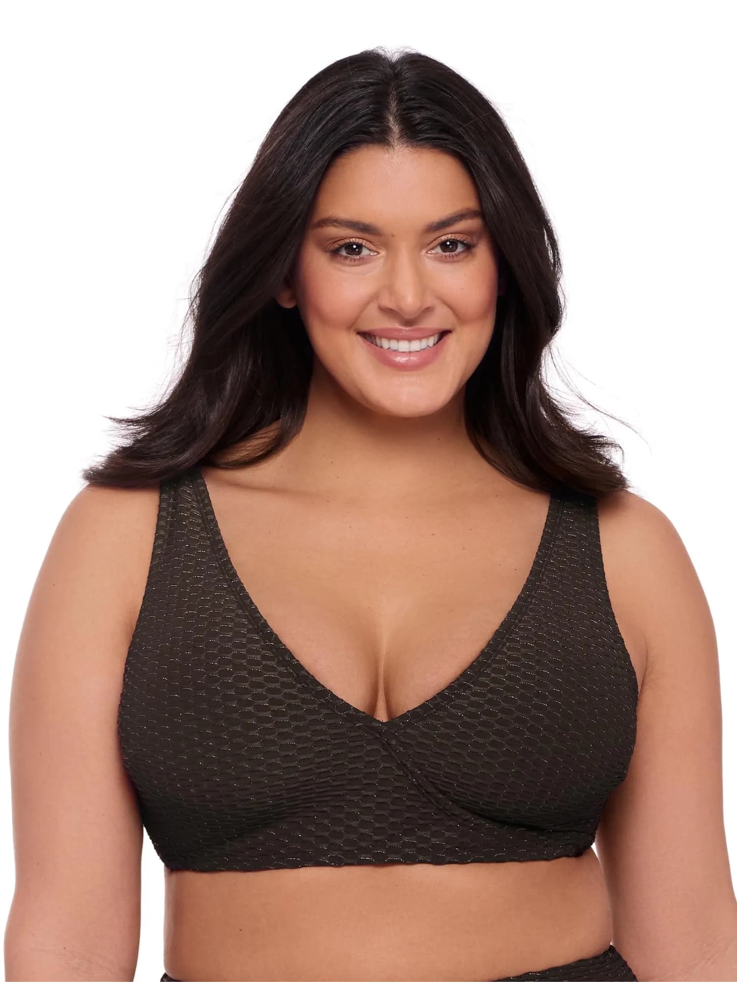 S3 Swim Women's Wrap Bikini Top | Onyx Black Support & Style (70-120 chars)