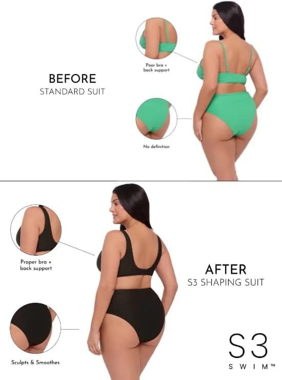 S3 Swim Women's Wrap Bikini Top | Onyx Black Support & Style (70-120 chars) thumbnail 3