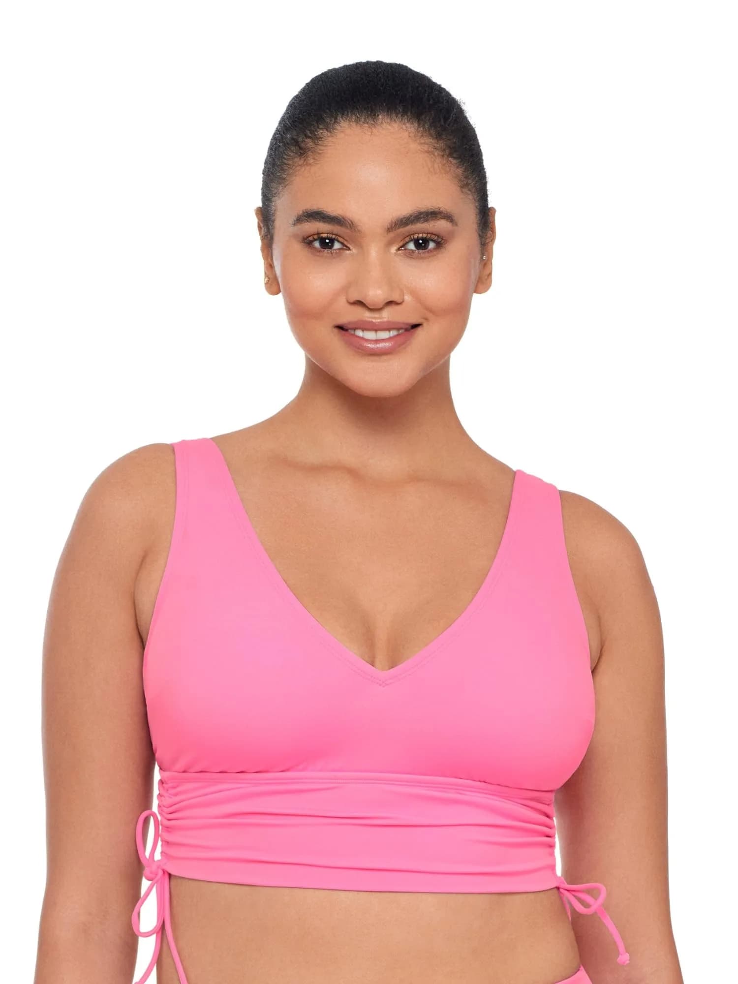 S3 Swim Supportive Cinch Shirred Tie Side Bikini Top with Adjustable Length | Supportive, Adjustable & Shirred