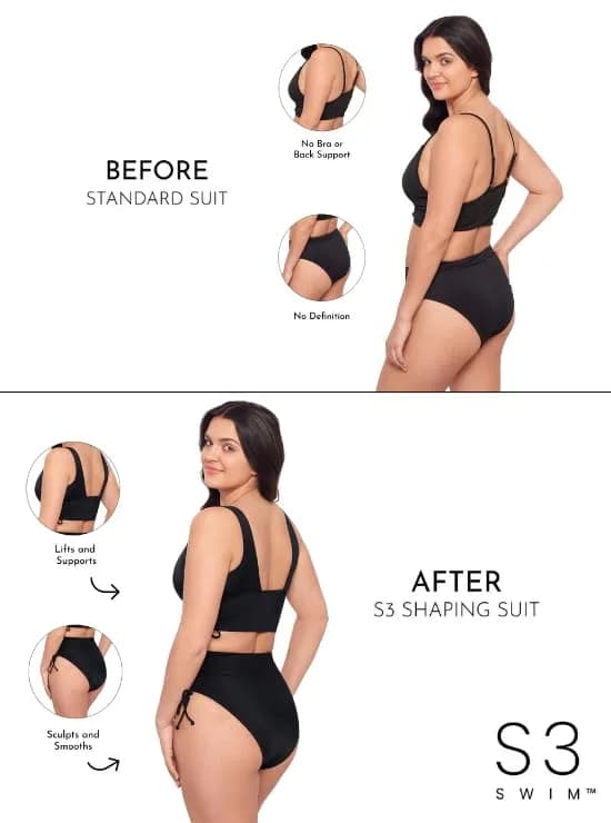S3 Swim Supportive Cinch Shirred Tie Side Bikini Top with Adjustable Length | Supportive, Adjustable & Shirred thumbnail 3