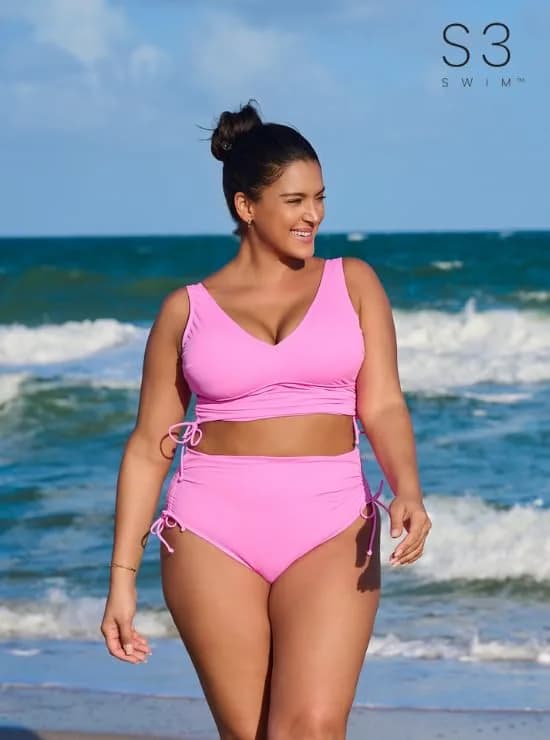 S3 Swim Supportive Cinch Shirred Tie Side Bikini Top with Adjustable Length | Supportive, Adjustable & Shirred thumbnail 5