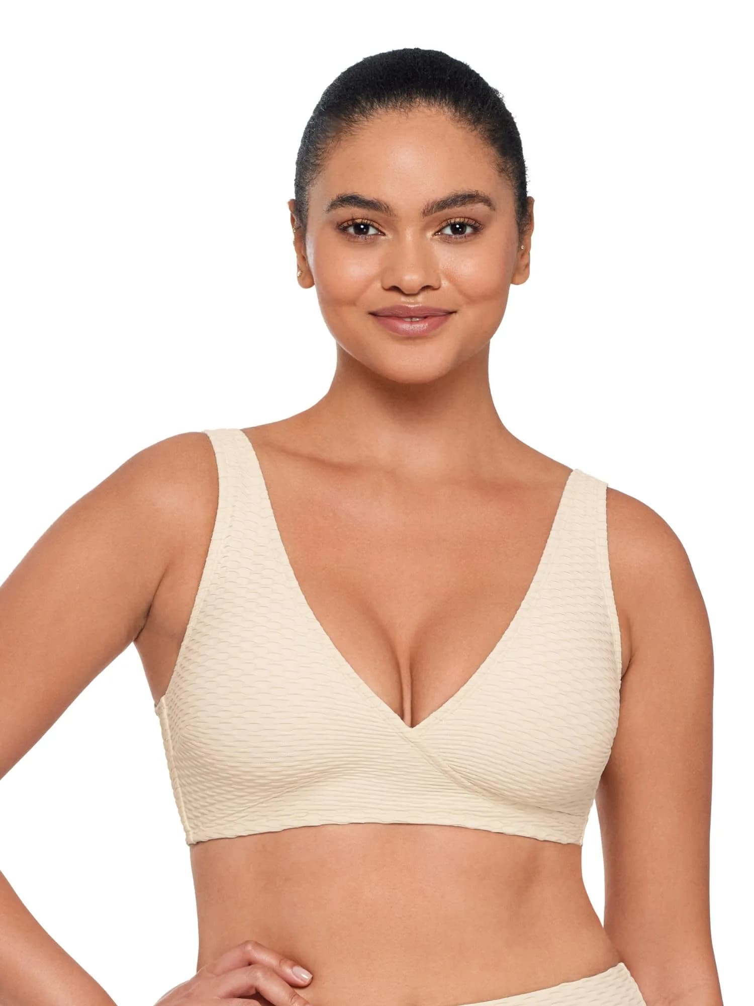 S3 Swim Women's Wrap Bikini Top Pearl X-Large | Supportive, Smoothing & Adjustable Fit