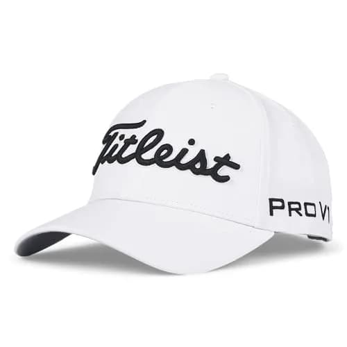 Titleist Tour Performance Golf Hat, White/Black | UPF 50+ Sun Protection & Moisture Wicking thumbnail 1