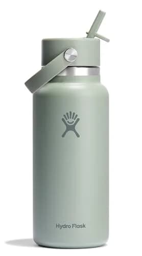 Hydro Flask Water Bottle - Insulated Stainless Steel - Wide Mouth Flex Straw Lid, Non Spill, Leakproof in 32 Oz Tonal Agave thumbnail 1