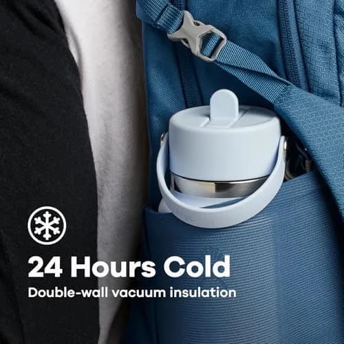 Hydro Flask Water Bottle - Insulated Stainless Steel - Wide Mouth Flex Straw Lid, Non Spill, Leakproof in 32 Oz Tonal Agave thumbnail 5