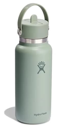 Hydro Flask Water Bottle - Insulated Stainless Steel - Wide Mouth Flex Straw Lid, Non Spill, Leakproof in 32 Oz Tonal Agave thumbnail 2
