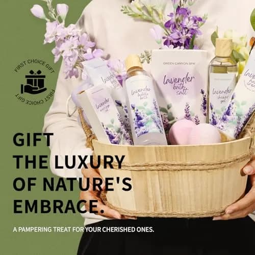 Green Canyon Spa Lavender Bath Gift Sets 11pc (1.72 kg) | Luxurious Spa Basket for Women thumbnail 2