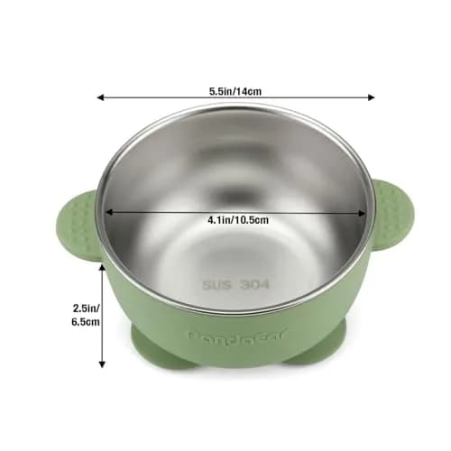 PandaEar 3 Pack Stainless Steel Baby Suction Bowls | Non-Slip Child Food Bowls with Silicone Sleeve for Toddlers & Infants thumbnail 4