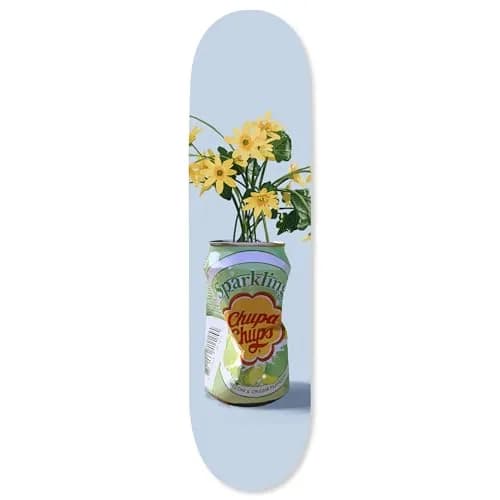 NotoriArt Trendy Pop Acrylic Wall Art Die-Cut 8" x 32" | Sparkling Floral Vase Skateboard thumbnail 1