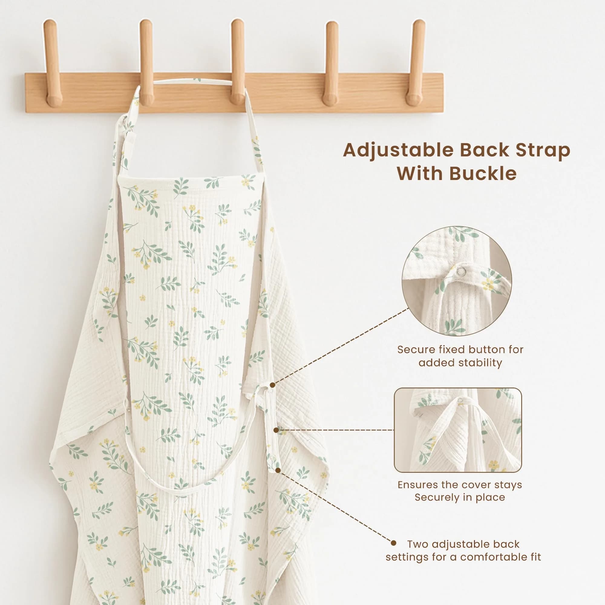 Konssy 2-Pack Muslin Nursing Cover Up with Rigid Hoop | 100% Cotton, Breathable, Adjustable Strap - view 4