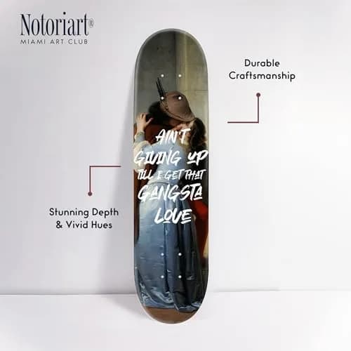 NotoriArt Modern Typography Acrylic Wall Art Die-Cut 8" x 32" | Skateboard Pop Art Decor thumbnail 4