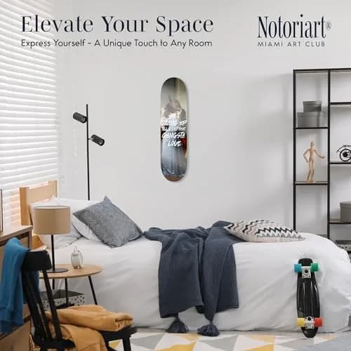 NotoriArt Modern Typography Acrylic Wall Art Die-Cut 8" x 32" | Skateboard Pop Art Decor thumbnail 2