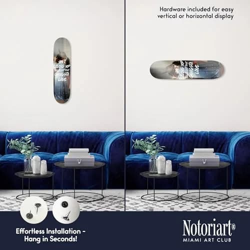 NotoriArt Modern Typography Acrylic Wall Art Die-Cut 8" x 32" | Skateboard Pop Art Decor thumbnail 3
