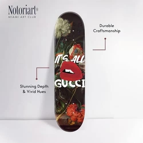 NotoriArt Modern Typography Acrylic Wall Art Die-Cut 8" x 32" | Skateboard Pop Art Decor thumbnail 4