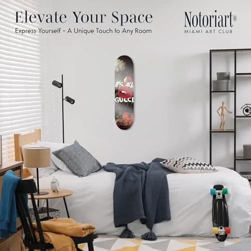 NotoriArt Modern Typography Acrylic Wall Art Die-Cut 8" x 32" | Skateboard Pop Art Decor thumbnail 2