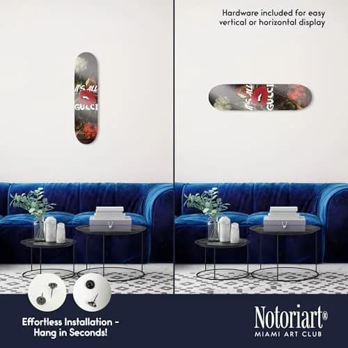 NotoriArt Modern Typography Acrylic Wall Art Die-Cut 8" x 32" | Skateboard Pop Art Decor thumbnail 3
