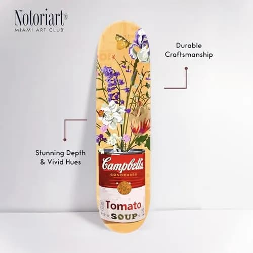 NotoriArt Trendy Pop Acrylic Wall Art Die-Cut 8" x 32" Floral Soup Can Skateboard thumbnail 4