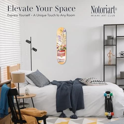 NotoriArt Trendy Pop Acrylic Wall Art Die-Cut 8" x 32" Floral Soup Can Skateboard thumbnail 2