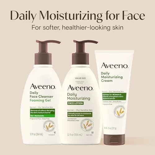 Aveeno Daily Moisturizing Face Lotion Fragrance Free 355ml (12 fl. oz) | Hydrates Dry, Sensitive Skin thumbnail 5