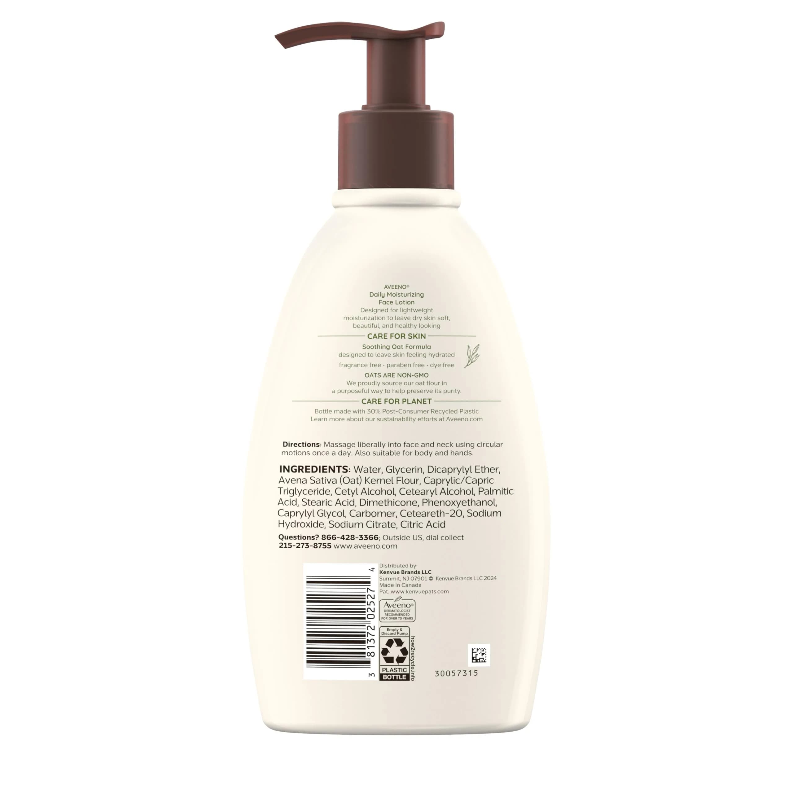 Aveeno Daily Moisturizing Face Lotion Fragrance Free 355ml (12 fl. oz) | Hydrates Dry, Sensitive Skin - view 7