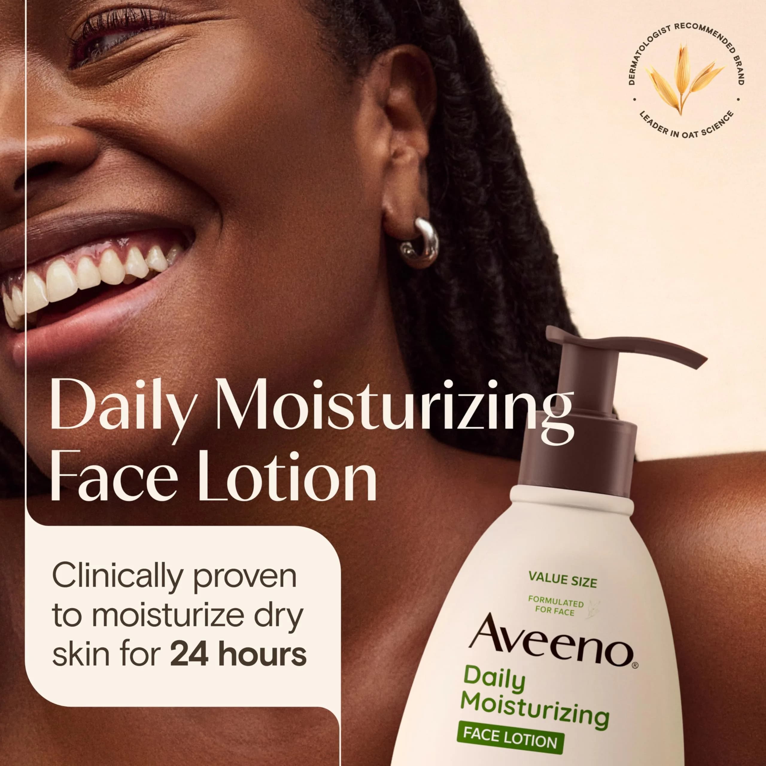 Aveeno Daily Moisturizing Face Lotion Fragrance Free 355ml (12 fl. oz) | Hydrates Dry, Sensitive Skin - view 2