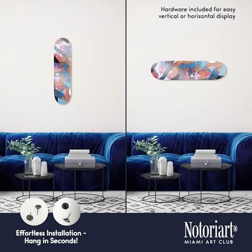 NotoriArt Pop Glitch Skateboard Wall Art 8" x 32" | Vibrant Acrylic Decor for Urban Spaces thumbnail 3