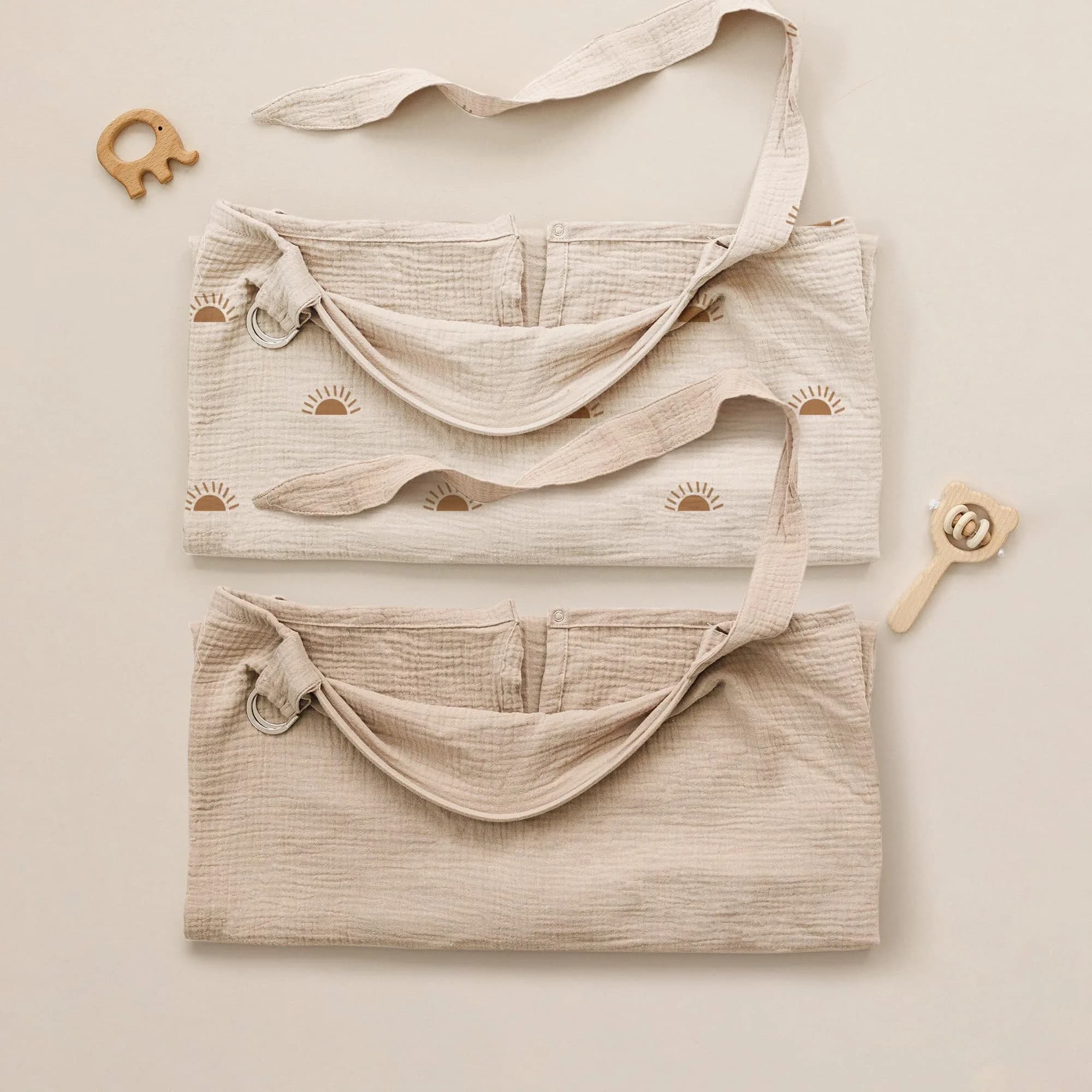 Konssy 2-Pack Muslin Nursing Cover Up with Rigid Hoop | 100% Cotton, Breathable, Adjustable Strap - view 6