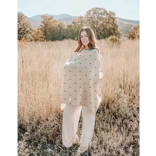 Konssy 2-Pack Muslin Nursing Cover Up with Rigid Hoop | 100% Cotton, Breathable, Adjustable Strap thumbnail 7