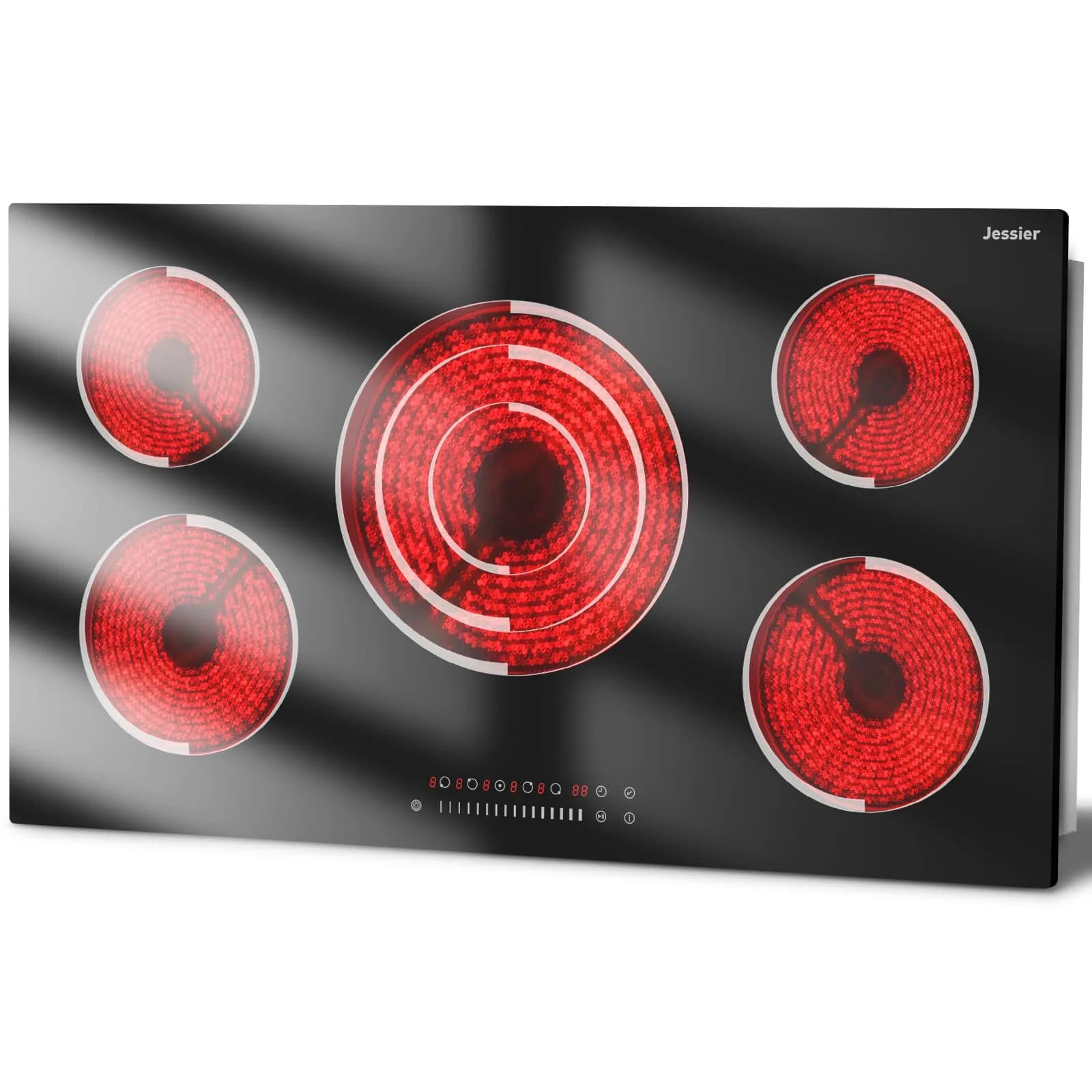 Jessier 36 Inch 5-Zone Touch Control Electric Cooktop with Dual Ring & Timer - 220-240v - main product image