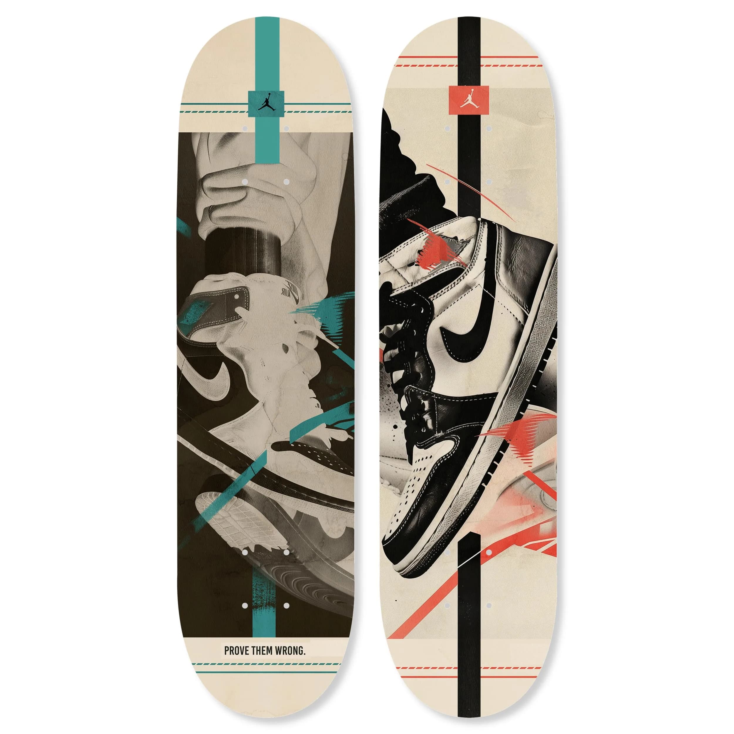 NotoriArt Wall Art 8" x 32" Acrylic Skateboard Set | Retro Urban Pop Culture