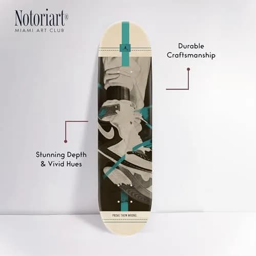 NotoriArt Wall Art 8" x 32" Acrylic Skateboard Set | Retro Urban Pop Culture thumbnail 4