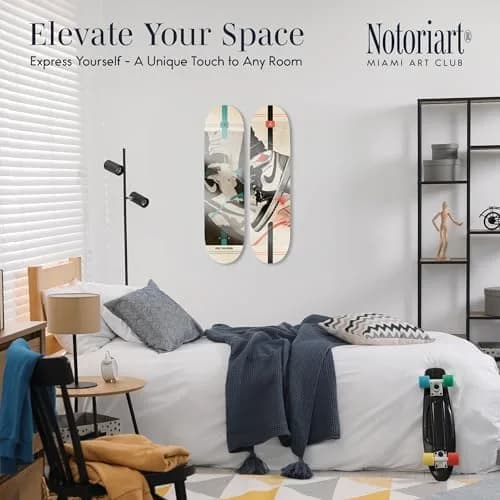 NotoriArt Wall Art 8" x 32" Acrylic Skateboard Set | Retro Urban Pop Culture thumbnail 2