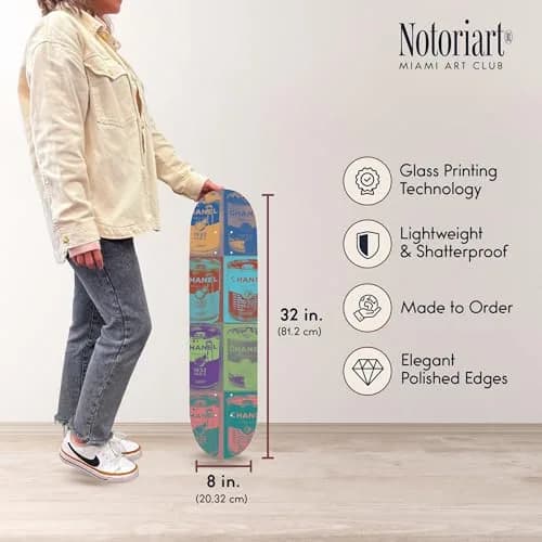 NotoriArt Trendy Pop Acrylic Wall Art Die-Cut 8" x 32" | Skateboard Pop Art Decor thumbnail 6