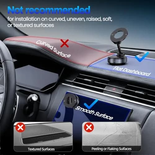 Jikasho Magnetic Phone Holder for Car | Suction Cup MagSafe Mount, 360° Adjustable, Washable Gel Base, Black thumbnail 8
