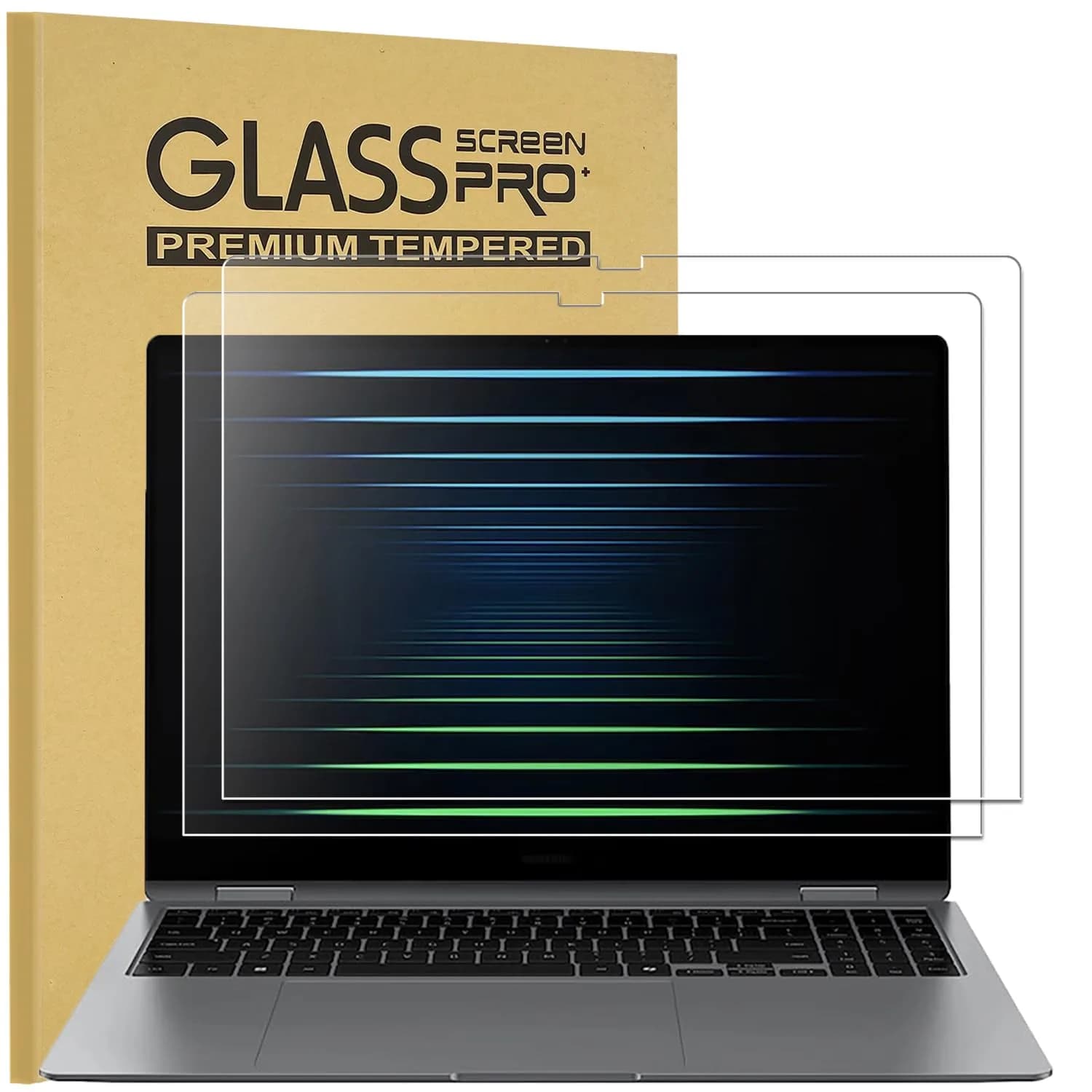 KEANBOLL 2 Pack Tempered Glass Screen Protector for 16-Inch Samsung Galaxy Book5 Pro 360 16" NP960QHA / Galaxy Book5 Pro 16" NP960XHA, Ultra Clear, Anti Scratch, Bubble Free — Ultra Clear