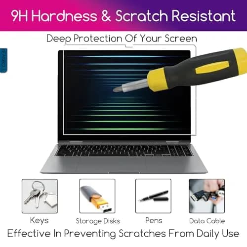 KEANBOLL 2 Pack Tempered Glass Screen Protector for 16-Inch Samsung Galaxy Book5 Pro 360 16" NP960QHA / Galaxy Book5 Pro 16" NP960XHA, Ultra Clear, Anti Scratch, Bubble Free thumbnail 6