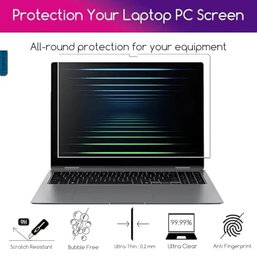 KEANBOLL 2 Pack Tempered Glass Screen Protector for 16-Inch Samsung Galaxy Book5 Pro 360 16" NP960QHA / Galaxy Book5 Pro 16" NP960XHA, Ultra Clear, Anti Scratch, Bubble Free thumbnail 3