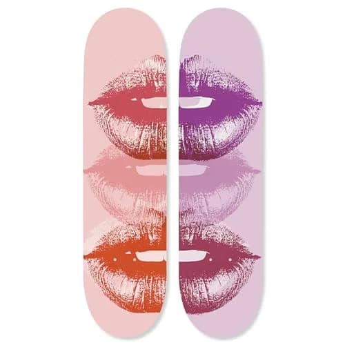 NotoriArt Pop Art Lips Skateboard Wall Art 8" x 32" Acrylic Pop Culture Decor thumbnail 1