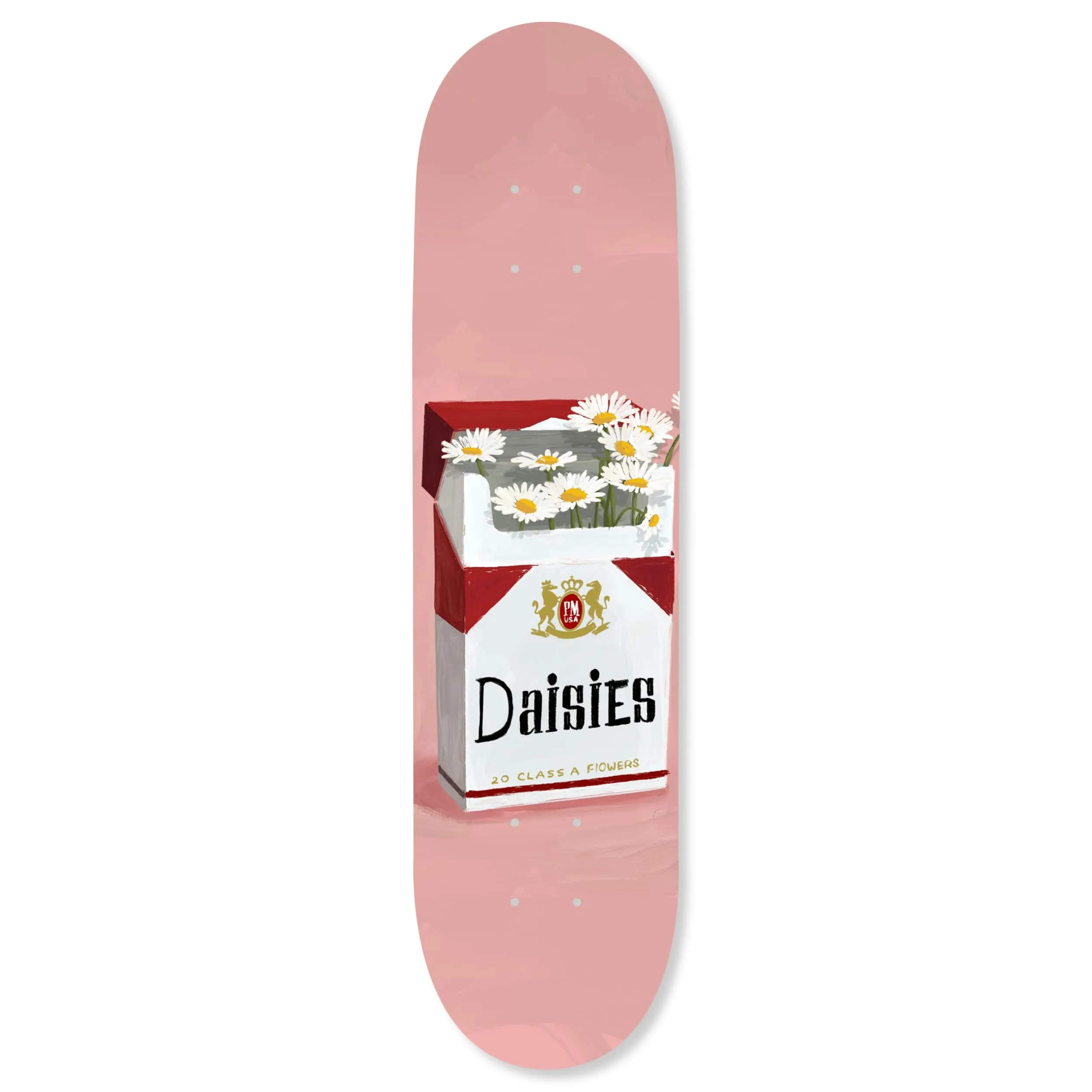 NotoriArt Pop Daisies Skateboard Wall Art 8" x 32" Acrylic Pop Art Decor — Pink