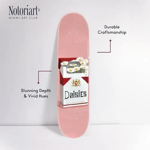 NotoriArt Pop Daisies Skateboard Wall Art 8" x 32" Acrylic Pop Art Decor thumbnail 4
