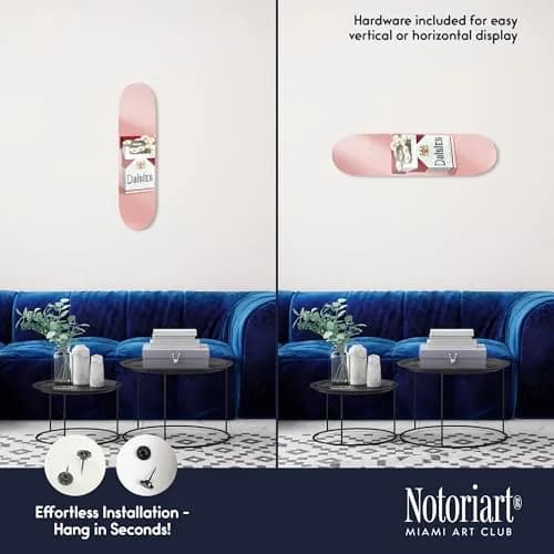 NotoriArt Pop Daisies Skateboard Wall Art 8" x 32" Acrylic Pop Art Decor thumbnail 3