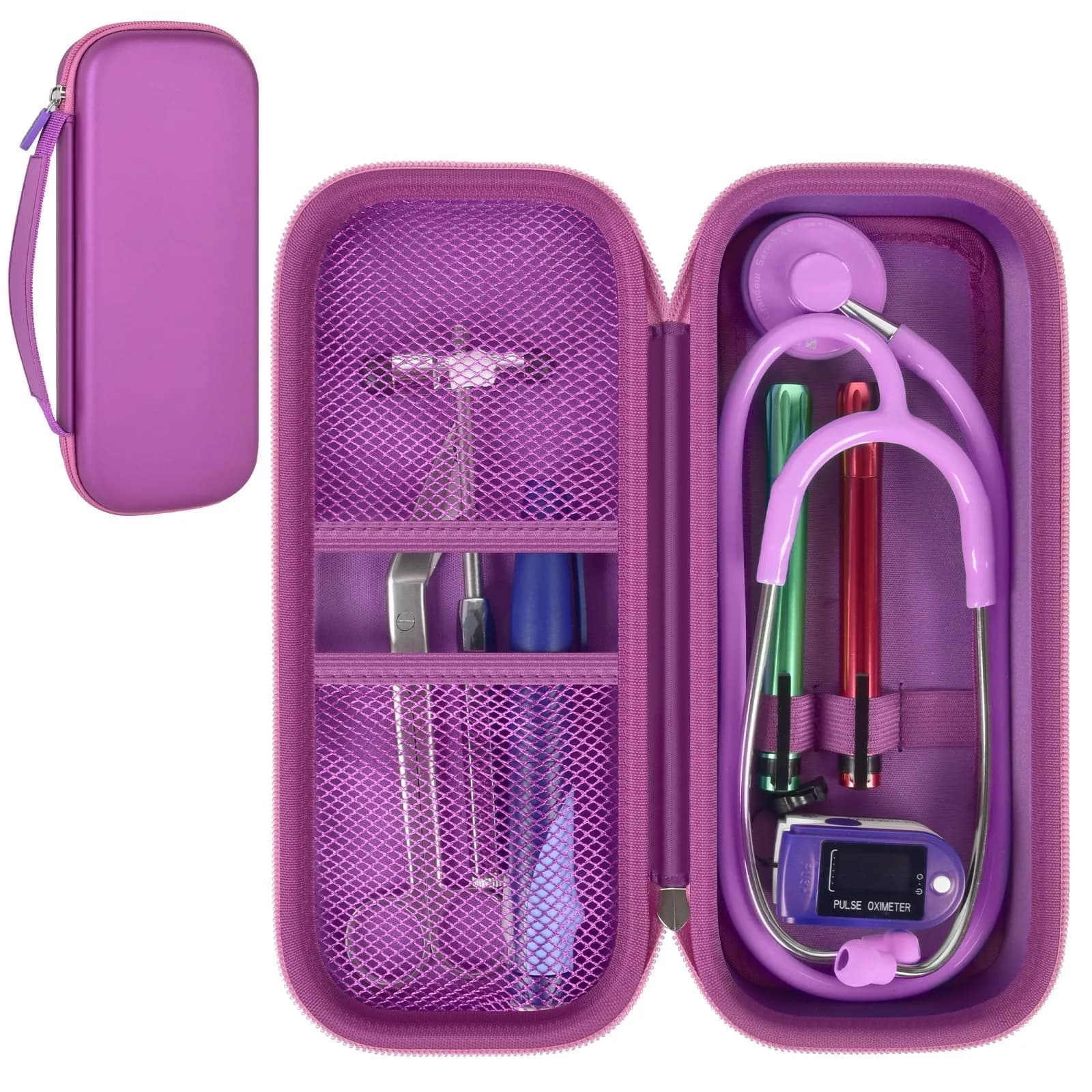 ALKOO Stethoscope Case for 3M Littmann Classic III/Cardiology IV, Violet | Hard Shell Protection for Professionals — Dark Purple