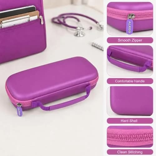 ALKOO Stethoscope Case for 3M Littmann Classic III/Cardiology IV, Violet | Hard Shell Protection for Professionals thumbnail 4